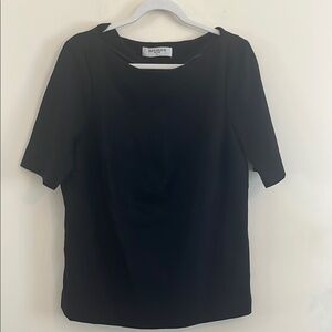 M.M.‎ LaFleur Black Structured Top Classic Minimalist Quiet Luxury +1 Elevated